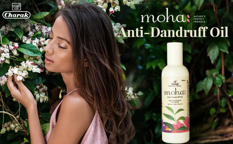 You are currently viewing Moha: Anti Dandruff Oil with Tea Tree Oil, Neem Oil, Hibiscus Oil, Rosemary Oil | Hair Oil for Men & Women | For All Hair Types