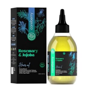 Careberry Organic Rosemary & Jojoba Hair Oil for Hair Growth & Dandruff Control: A Natural Solution for Healthy Hair