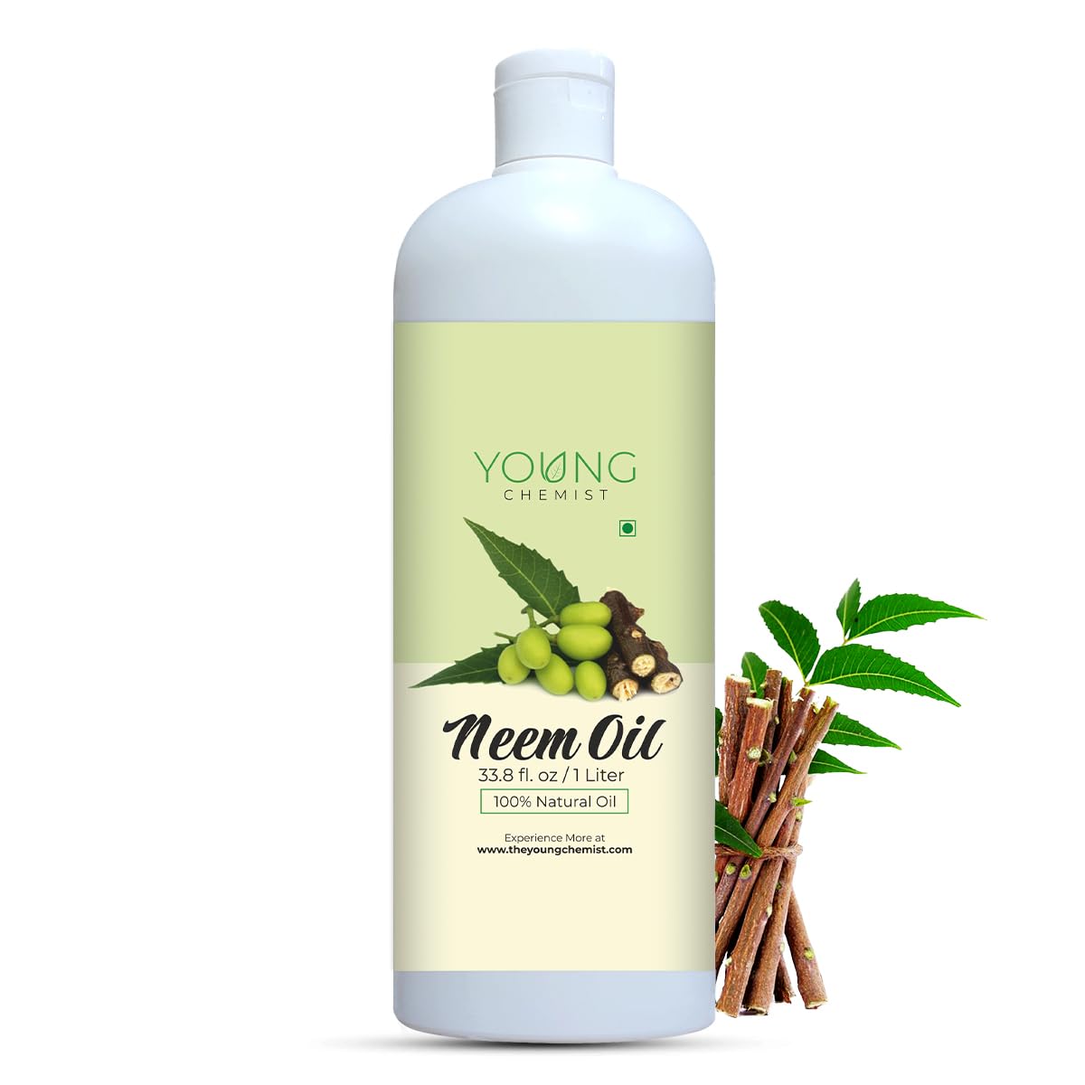 Young Chemist Pure Neem Oil for Skin Allergies, Itching & Hair Care, Cold-Pressed for Relief and Growth