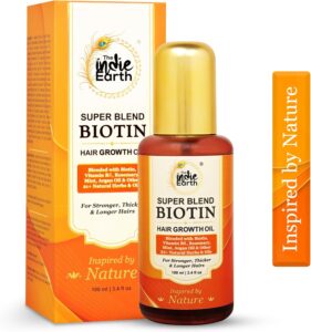 Read more about the article The Indie Earth Rosemary Mint Biotin Hair Oil For mulated with Biotin, Vitamin B5, Vitamin E, Rosemary, Mint, Argan Oil & other 21+ Natural Herbs & Oils