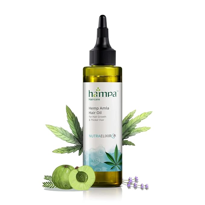 Hampa Hemp Amla Hair Oil,Deep Nutrition for Hair Growth, with Hemp, Amla, Rosemary, Lavender, Natural Biotin, Omega, Vitamin E, No Toxins or Mineral Oil, for Men & Women, All Hair Types